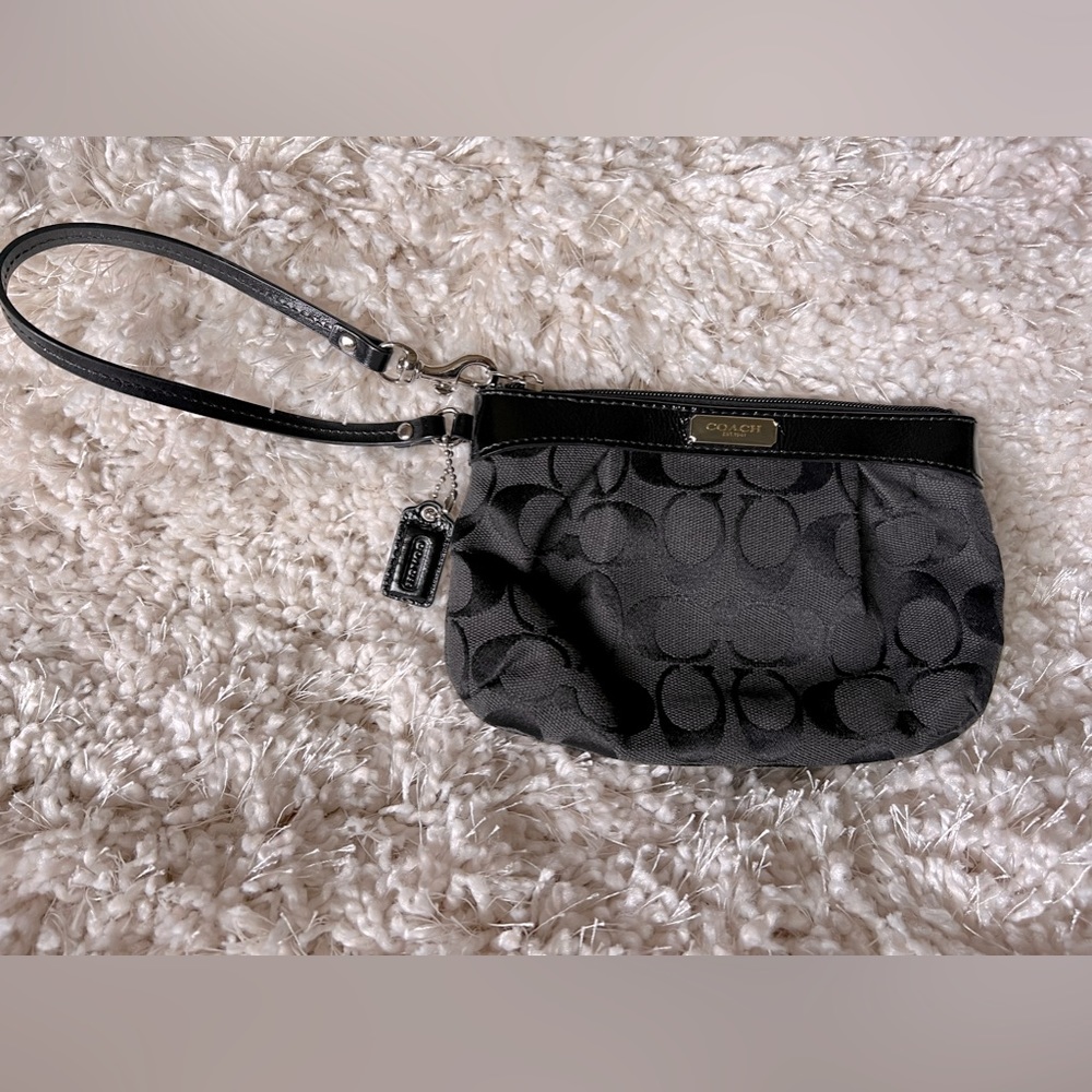 Coach black wristlet